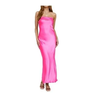 MEROKEETY Pink Tube Dress